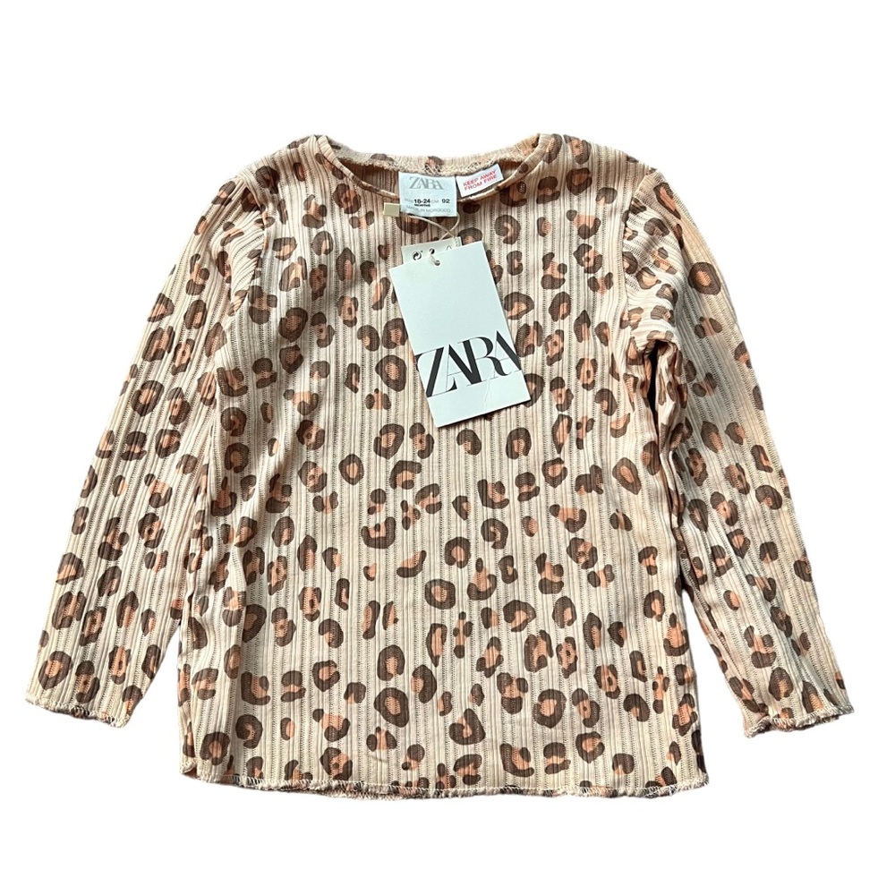 NWT Zara Leopard Long Sleeve Shirt Size 18-24 Months